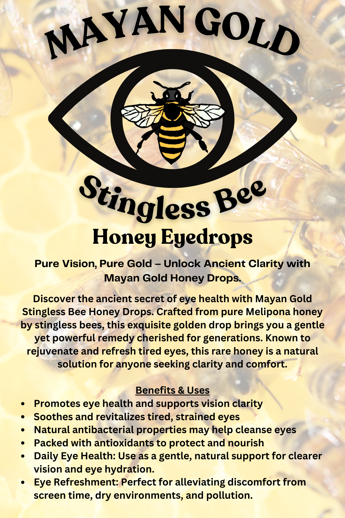 Mayan Gold Stingless Bee Honey Eyedrops